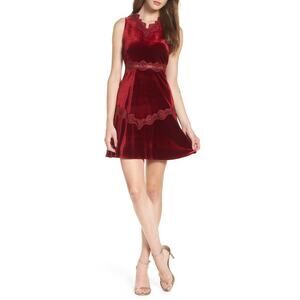 Foxiedox Antila Velvet Fit & Flare Dress